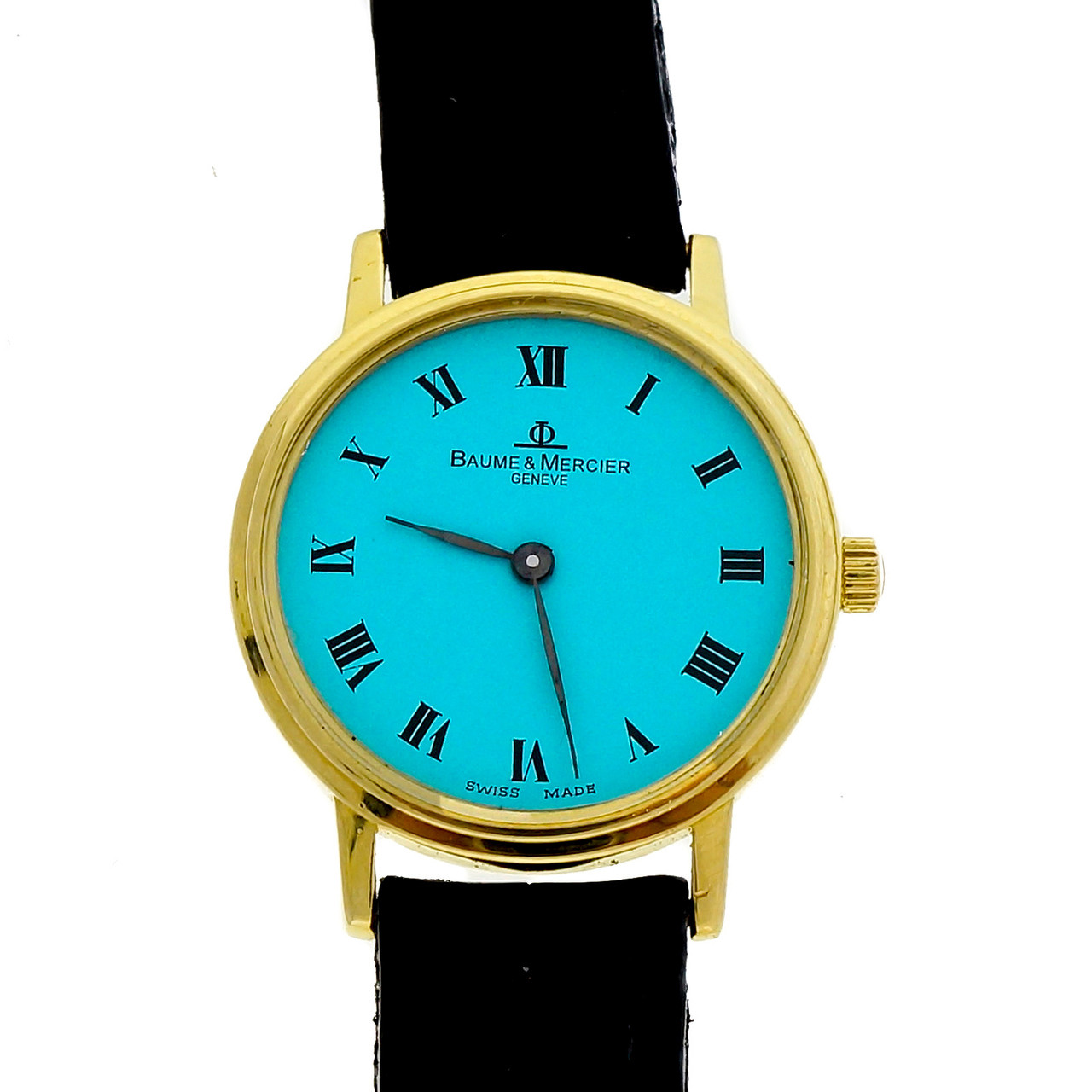 Baume & Mercier Ladies Gold Round Quartz Watch Custom 