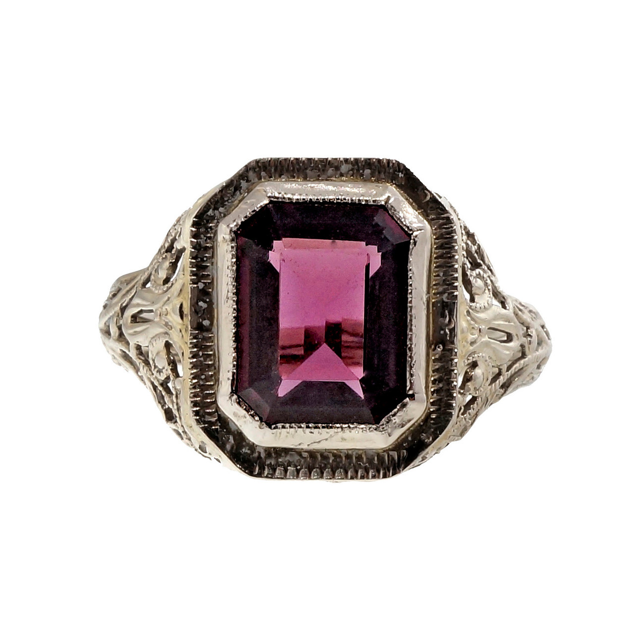 14K White Gold Stackable Expressions Rhodolite and Diamond Ring 0.075ctw -  18MPGF | JTV.com