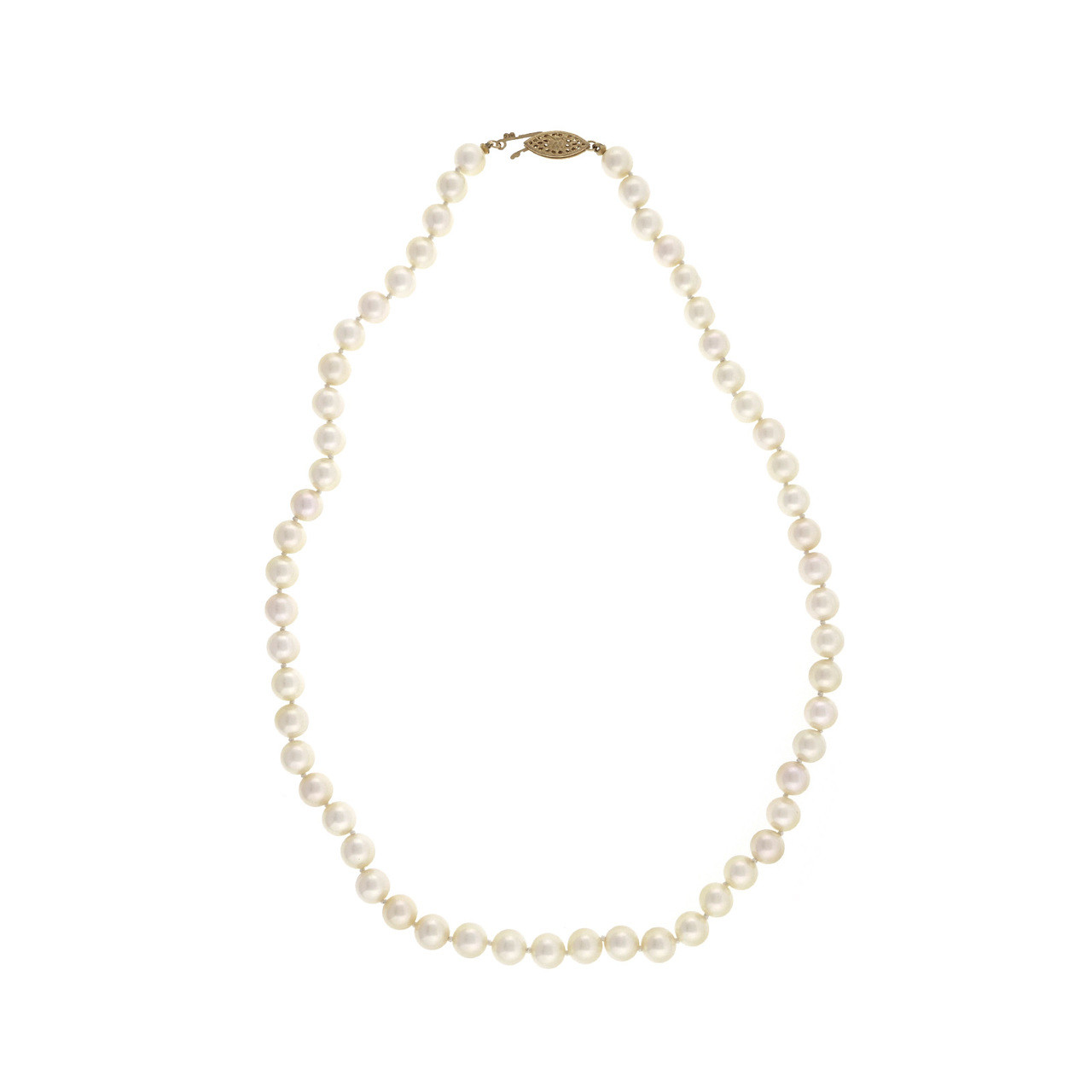 Vintage 1960 Japanese Akoya Culture Pearl Necklace 16 Inch 7 – 7.5