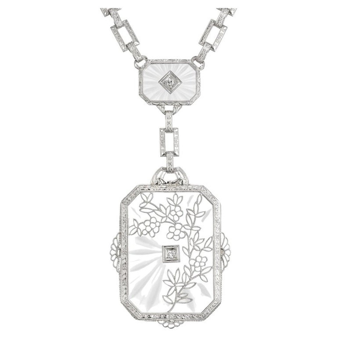 Cadis Contemporary Art Deco White Oval 3 Carat Diamond Pendant | Cadis