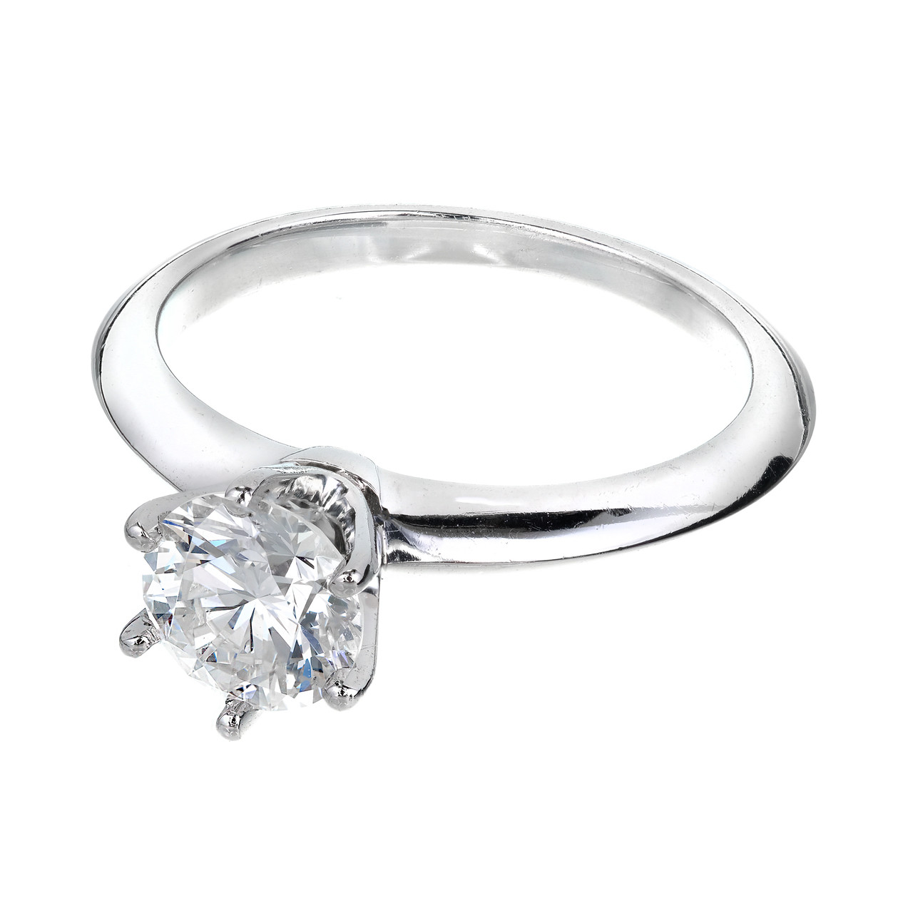 Sold at Auction: TIFFANY Platinum Engagement Ring. CERTIFICATE