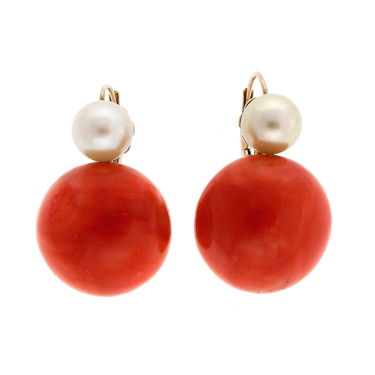 Ruby Red Floral Baroque Pearl Earrings