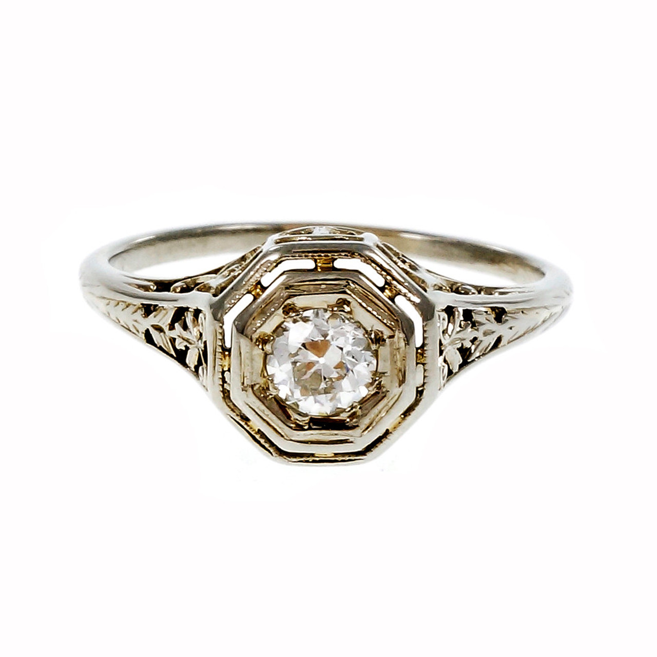 Mini Deco Link 18kt white gold ring