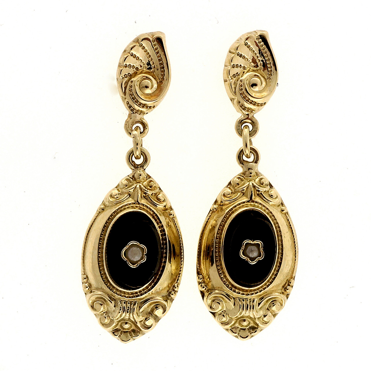 Vintage black onyx on sale earrings