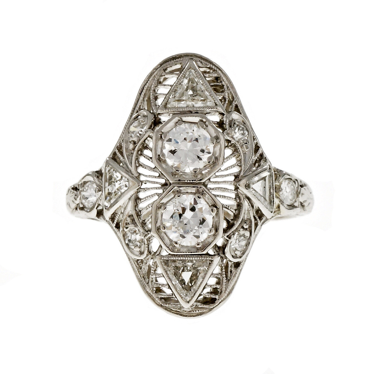 Triangle Diamond Ring Platinum 