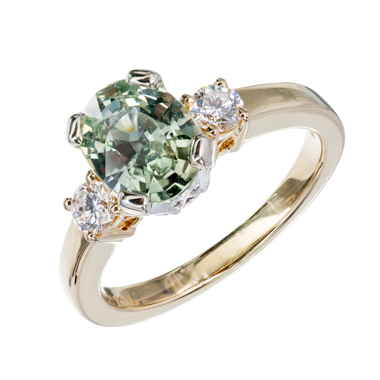 Estate Rare Natural Yellow Green Sapphire Ring Natalie K