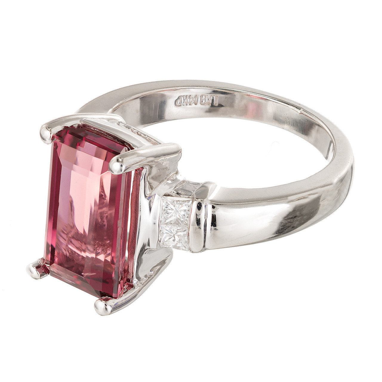 Emerald cut pink sales tourmaline ring