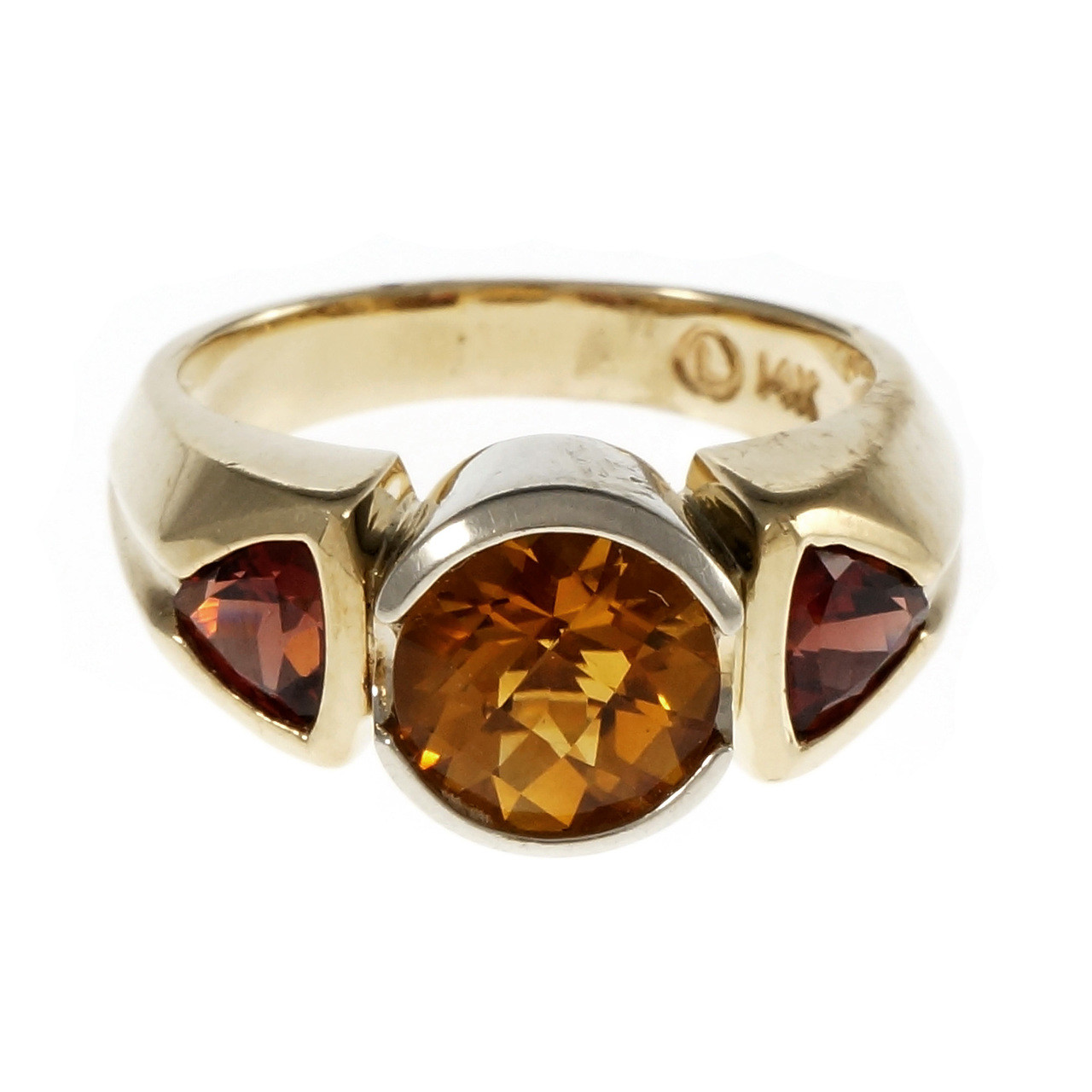 citrine garnet ring