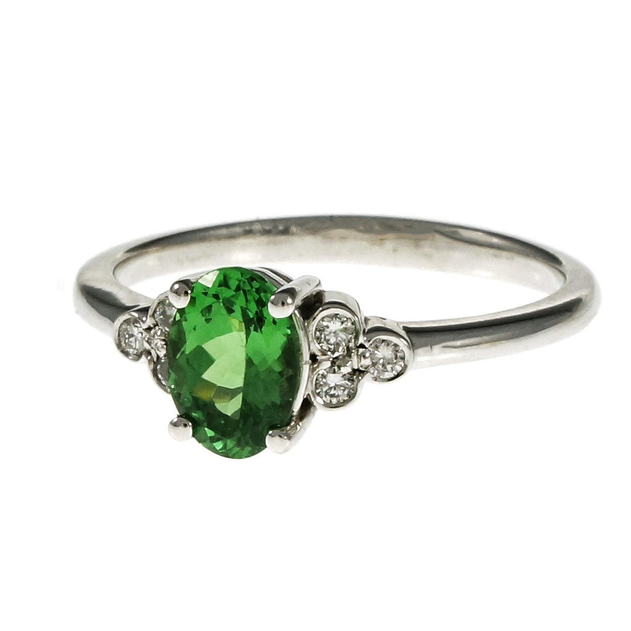 NATURAL Tsavorite Garnet Diamond Halo Ring 1.50 ct Certified 14K White Gold  sz 7 | eBay