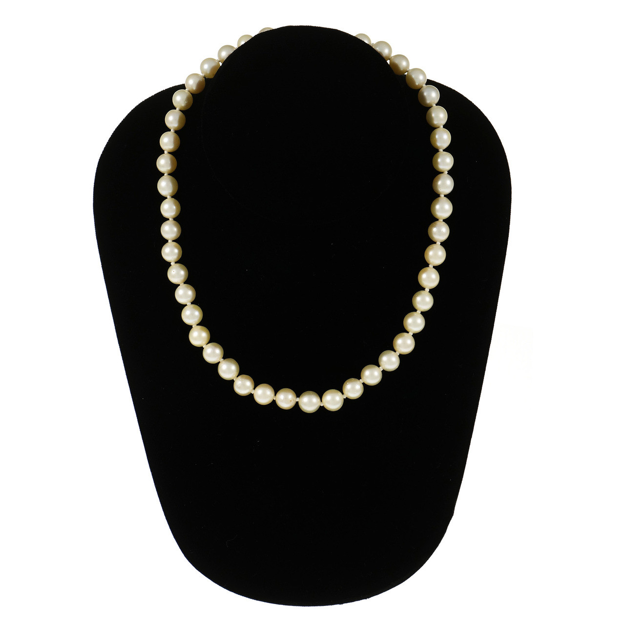 Vintage 1950 Japanese Cultured Pearl Necklace 16 Inch 14k Yellow