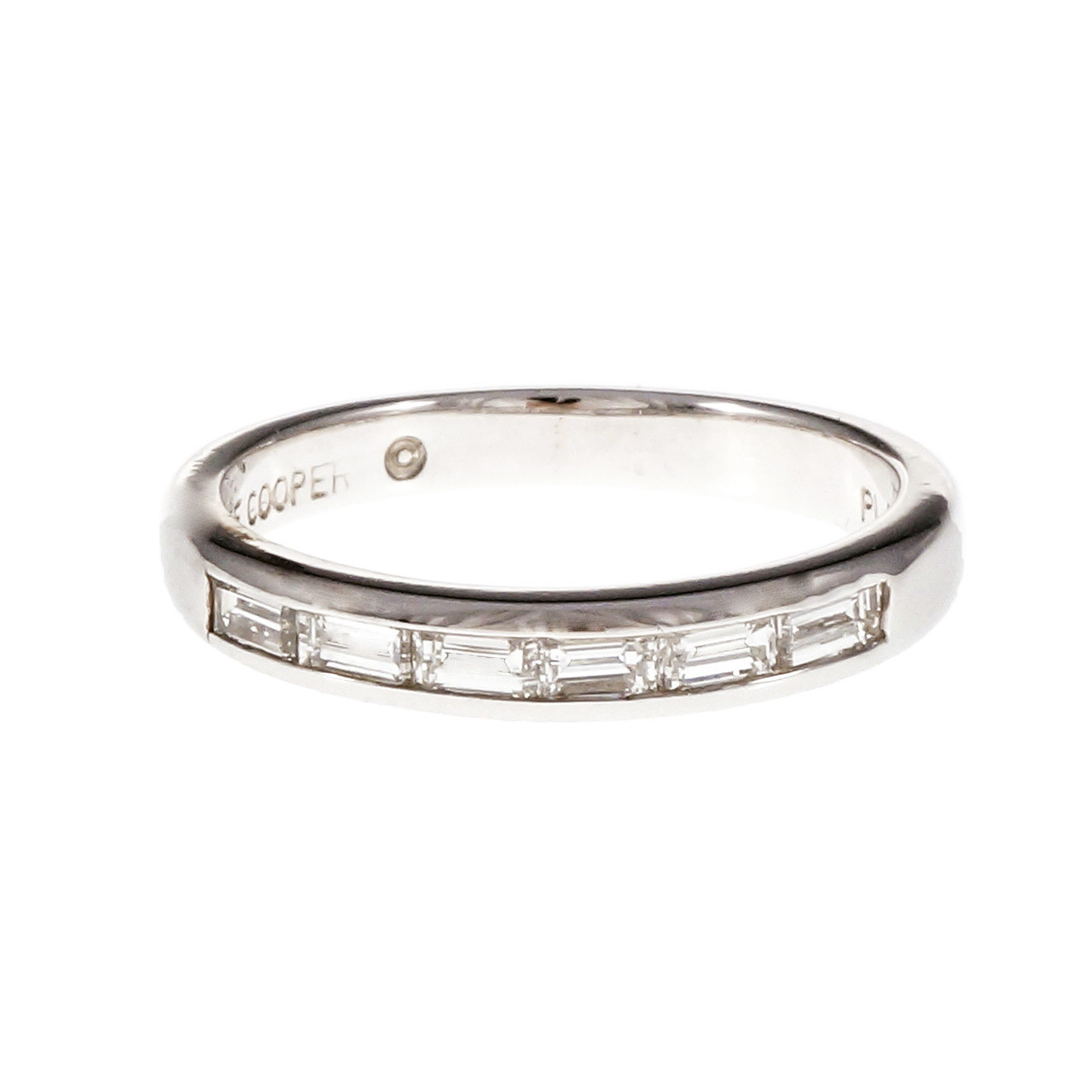 Jeff Cooper Straight Baguette Diamond Band Ring Platinum