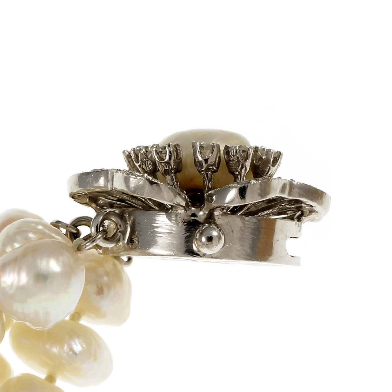 Classic Pearl Cluster Gold Bracelet