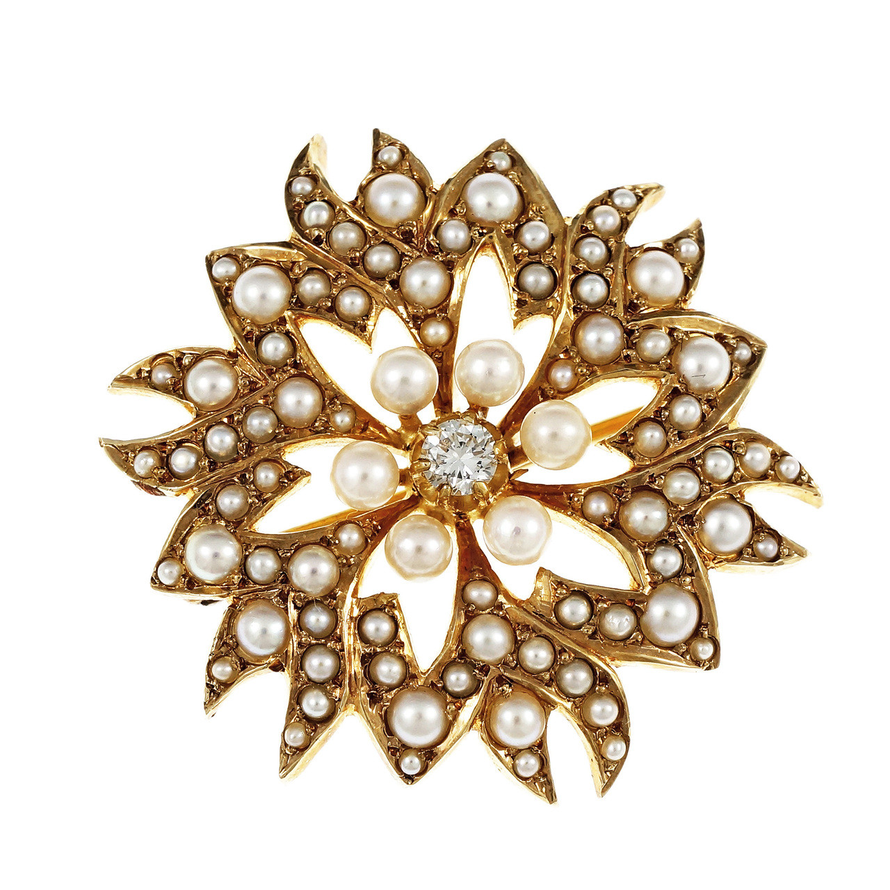 Victorian Sunburst Diamond Pin