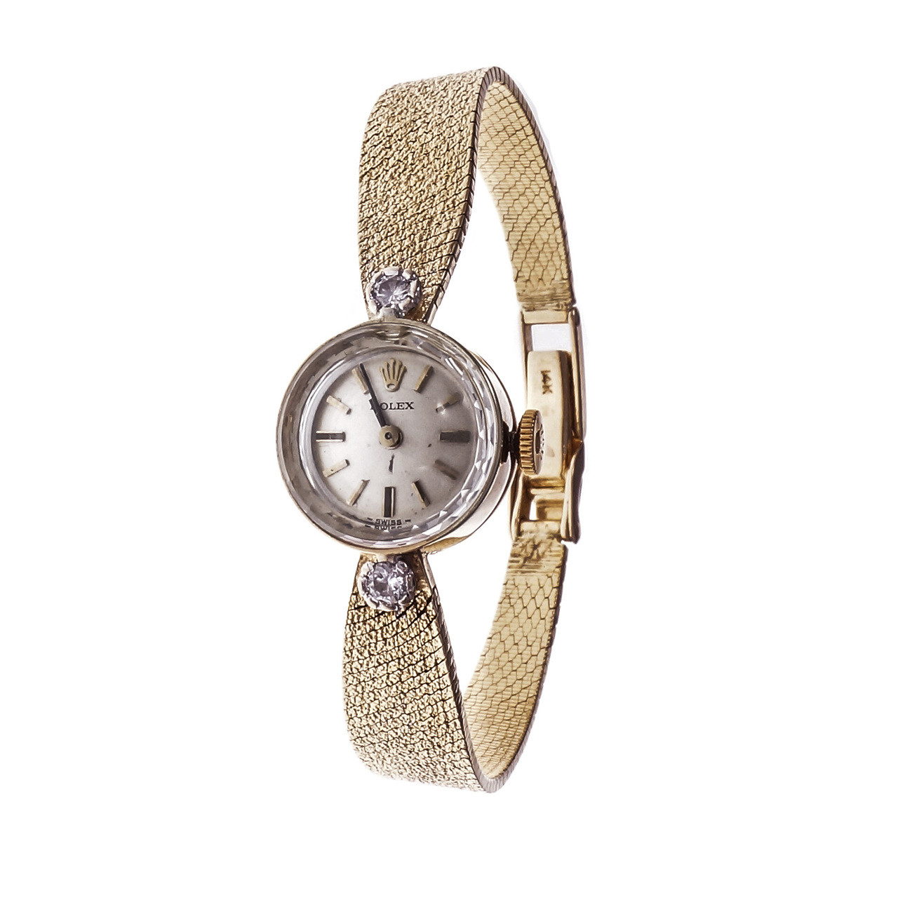 vintage ladies rolex watch with diamonds