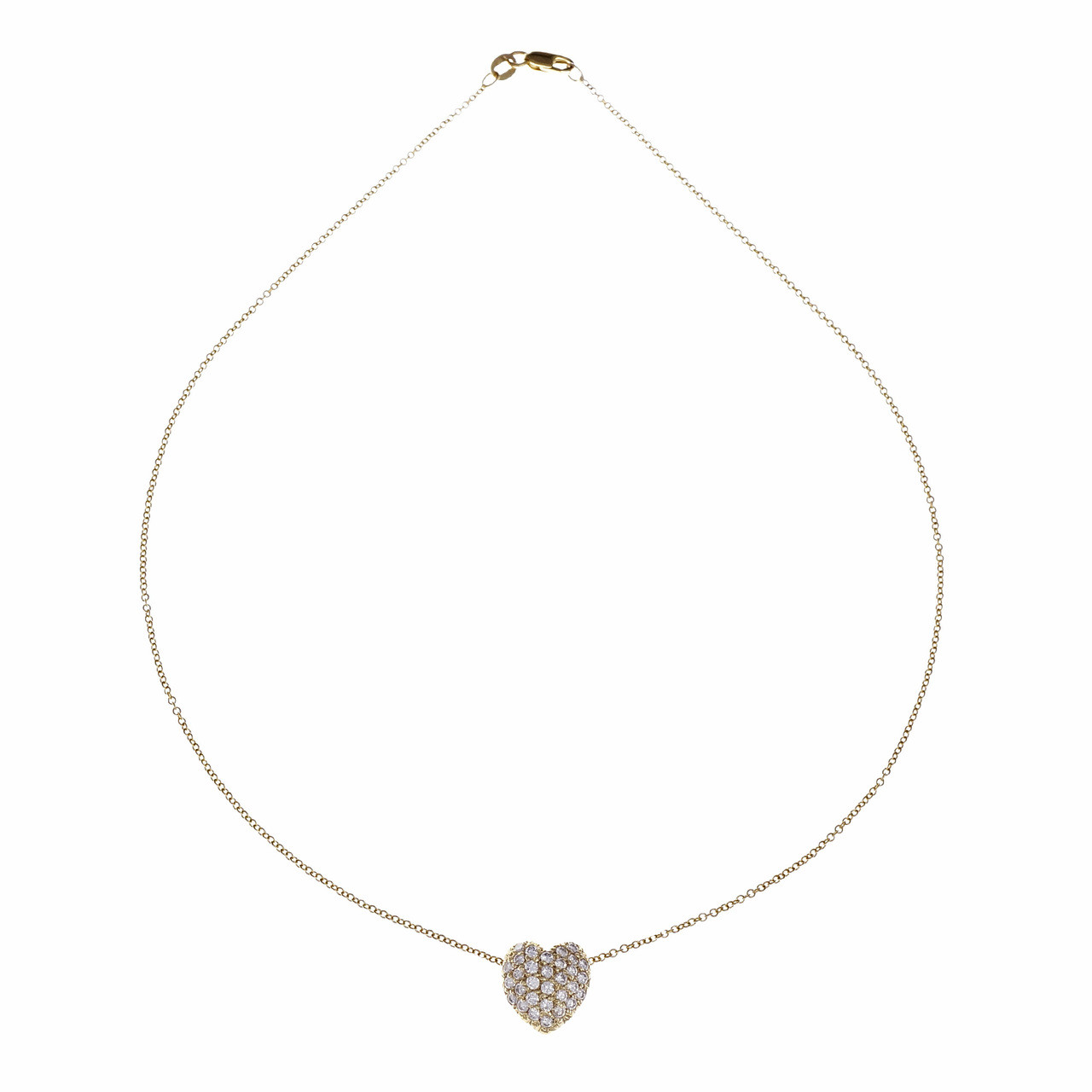 Pave' Set Diamond Heart Necklace