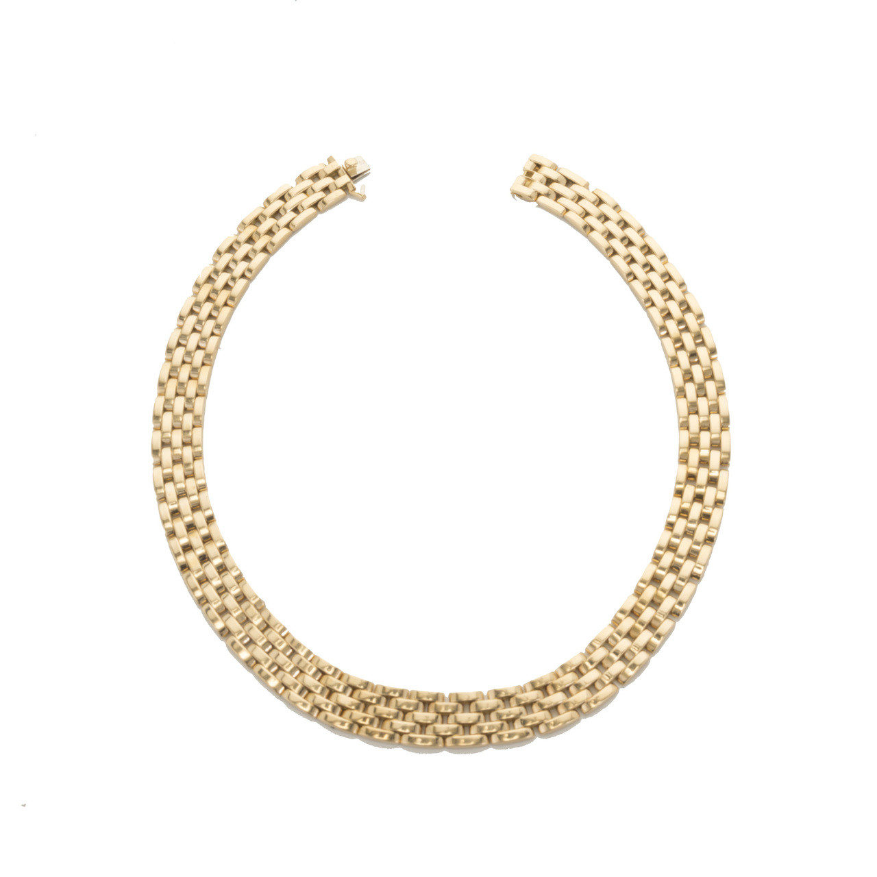 cartier maillon panthere five row yellow gold necklace