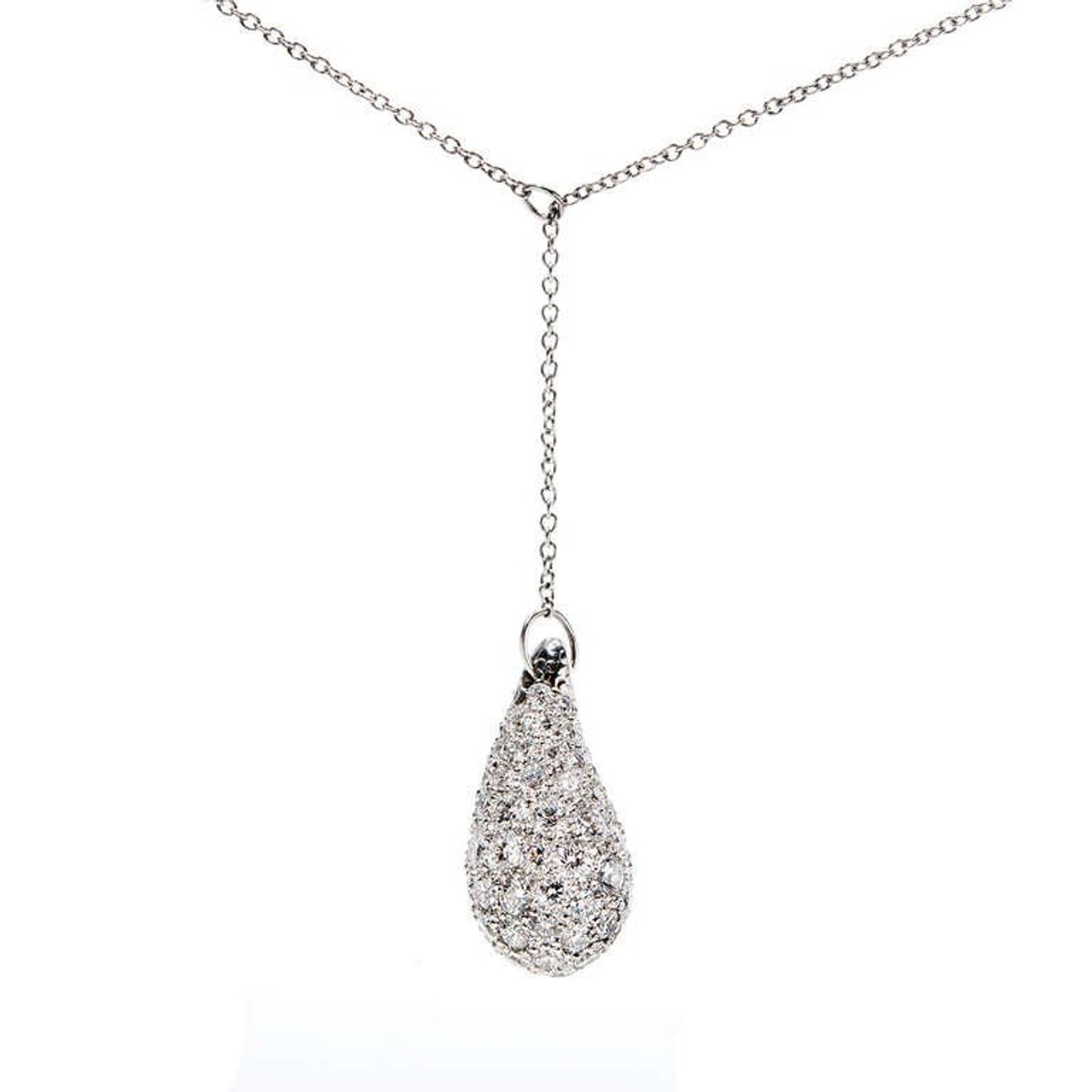 tiffany teardrop diamond necklace