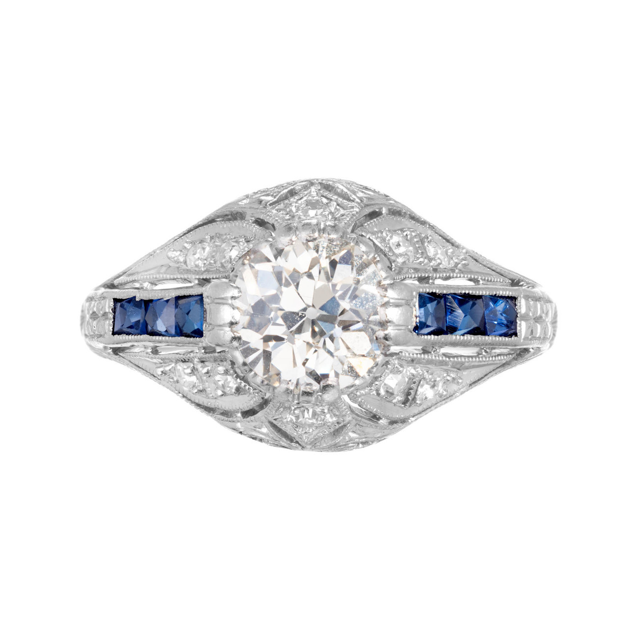 1930's Art Deco Diamond Engagement Ring Platinum 1.85ct K/VS2 GIA