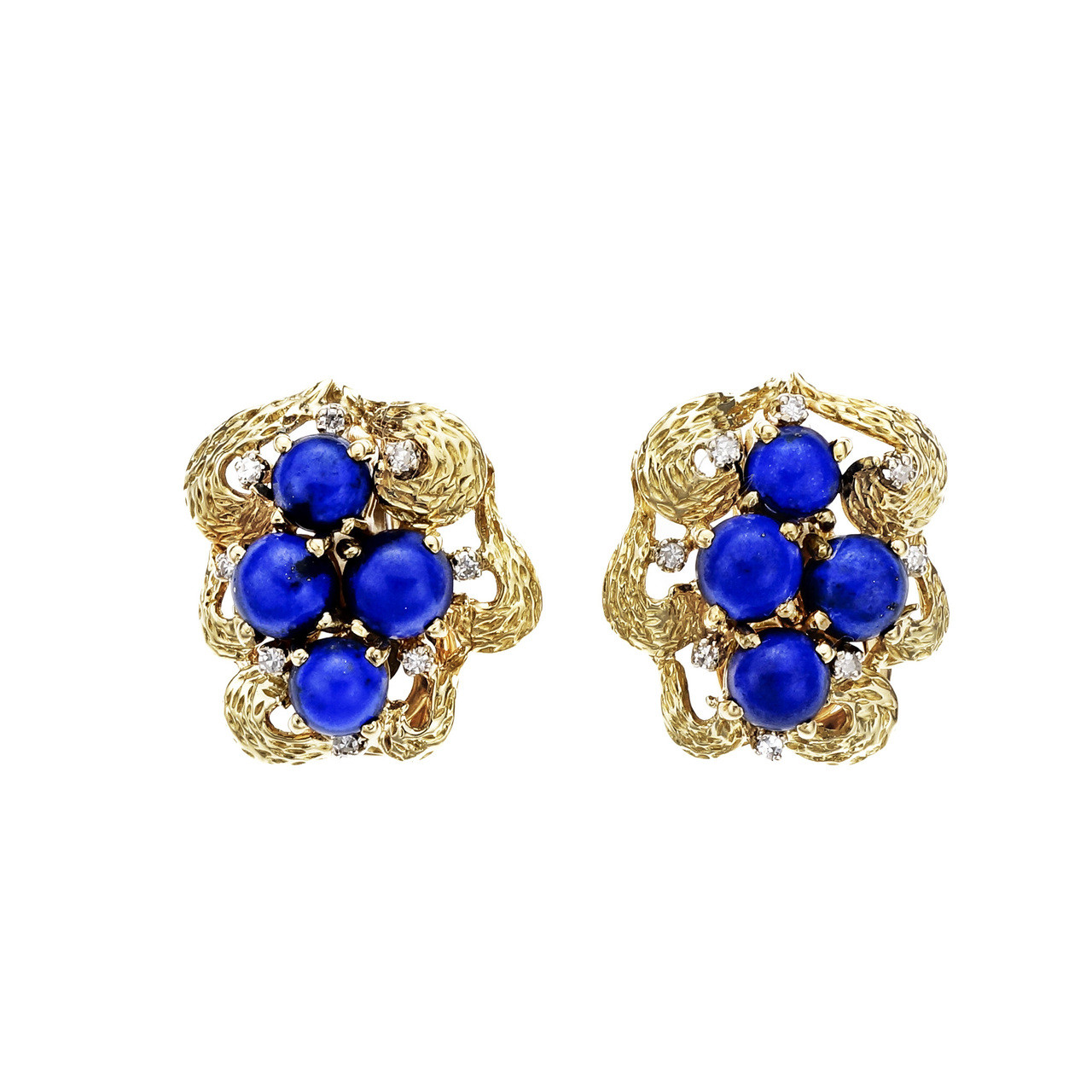 Vintage Gold Swirl Plate Earrings