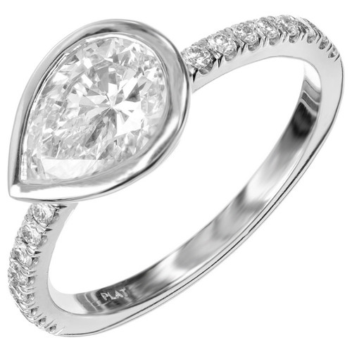 Peter Suchy GIA Certified 1.27 Carat Diamond Platinum Engagement Ring