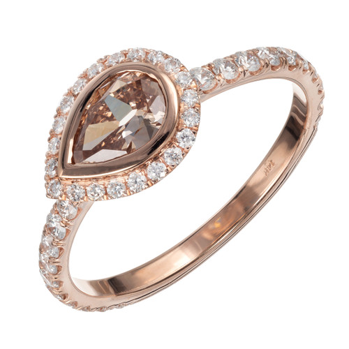 Peter Suchy GIA Certified .51 Carat Diamond 14k Rose Gold Engagement Ring
