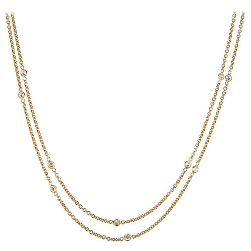 Peter Suchy 1.80 Carat Diamond 14k Yellow Gold Necklace