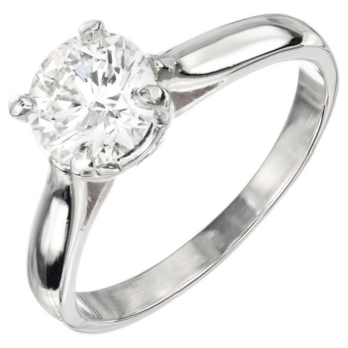 Peter Suchy GIA Certified 1.09 Carat Diamond Platinum Solitaire Engagement Ring