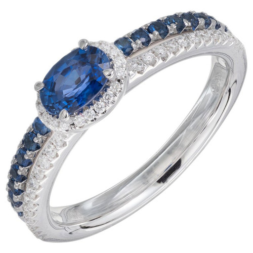 .53 Carat Oval Sapphire Diamond Engagement Ring
