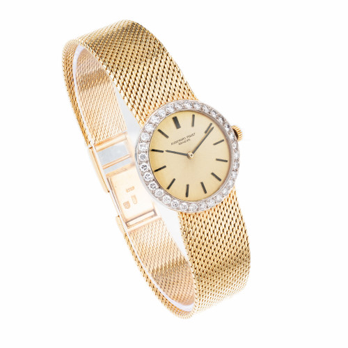 Audemars Piguet Gold Ladies Diamond Bezel Wristwatch