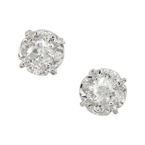 .62 Carat Diamond White Gold Cluster Earrings 