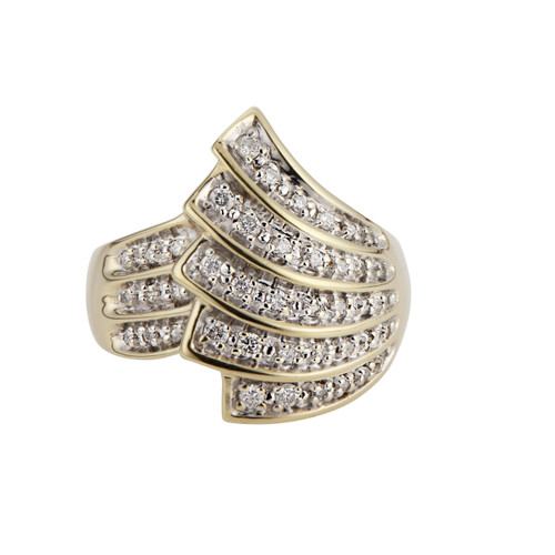 .25 Carat Diamond Yellow Gold Spray Cocktail Ring