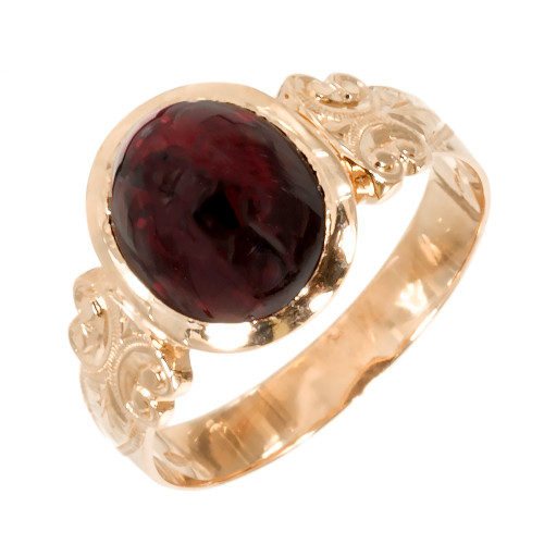 5.00 Carat Garnet Rose Gold Mens Ring