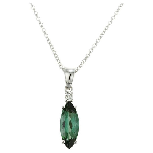 Peter Suchy 1.54 Carat Green Tourmaline Diamond White Gold Pendant Necklace