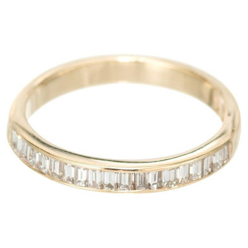 .42 Carat Baguette Diamond Yellow Gold Wedding Band Ring