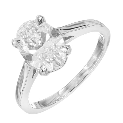 GIA Certified 1.76 Carat Lab Grown Diamond Platinum Solitaire Engagement Ring