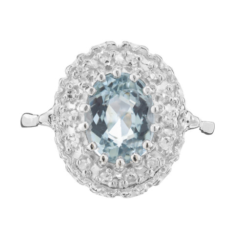 2.34 Carat Aquamarine Diamond White Gold Ring