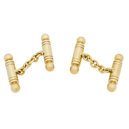 9k Yellow Gold Double Sided English Cufflinks