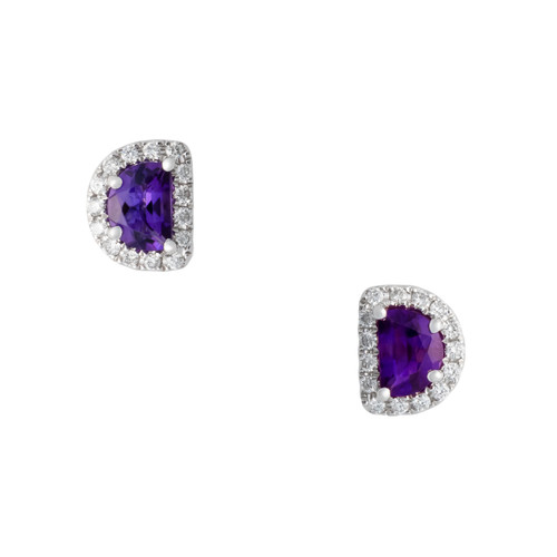 Peter Suchy .60 Carat Amethyst Diamond White Gold Earrings