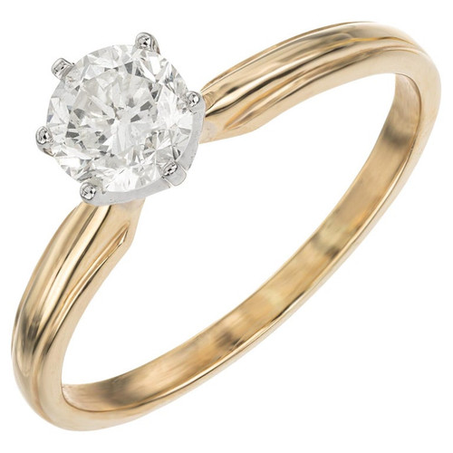 Peter Suchy EGL Certified .73 Carat Diamond Two Tone Gold Engagement Ring