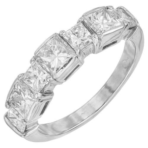 1.92 Carat Princess Cut Diamond Platinum Wedding Band Ring