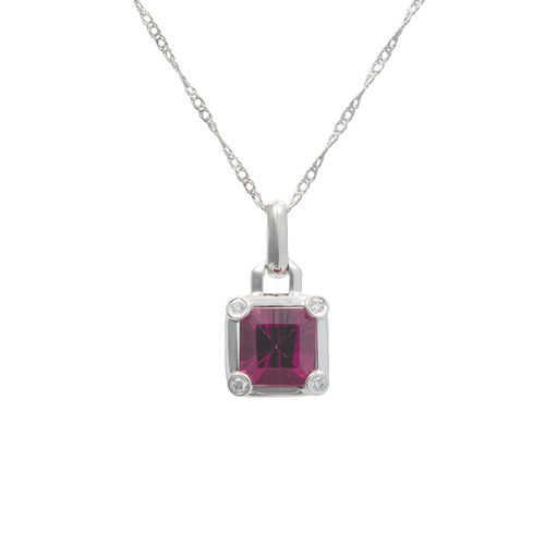 Peter Suchy 1.26 Carat Malawi Garnet Diamond White Gold Pendant Necklace
