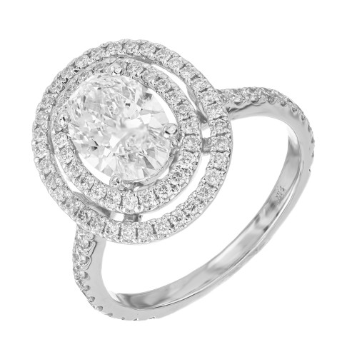1.31 Carat Lab Grown Diamond Halo Engagement Ring