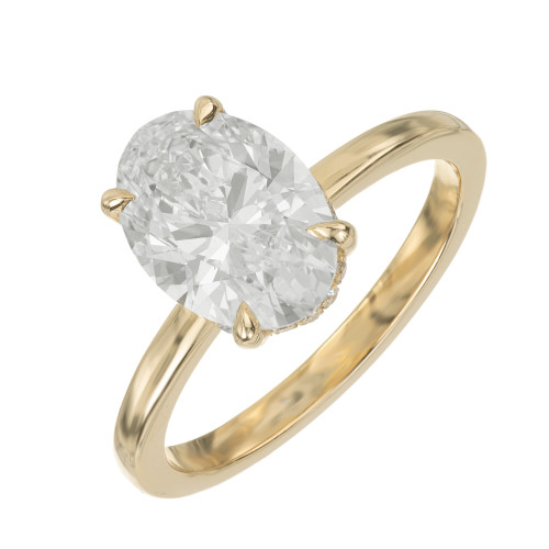 Peter Suchy GIA Certified 2.12 Carat Lab Grown Dimaond Yellow Gold Ring Peter Suchy GIA Certified 2.12 Carat Lab Grown Dimaond Yellow Gold Ring