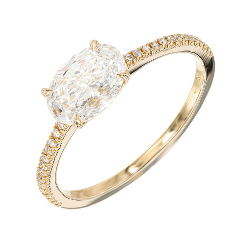 1.03 Carat Oval Diamond 14k Yellow Gold Engagement Ring