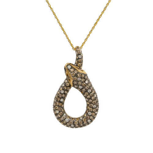 Le Vian 1.88 Carat Diamond  Yellow Gold Snake Pendant Necklace