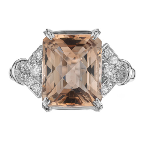 GIA Certified 6.08 Carat Topaz Diamond White Gold Ring