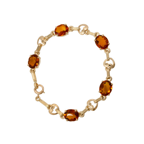 7.5 Carat Citrine Yellow Gold Bracelet