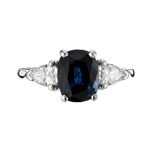 Peter Suchy GIA Certified 2.75 Carat Sapphire Diamond Platinum Engagement Ring