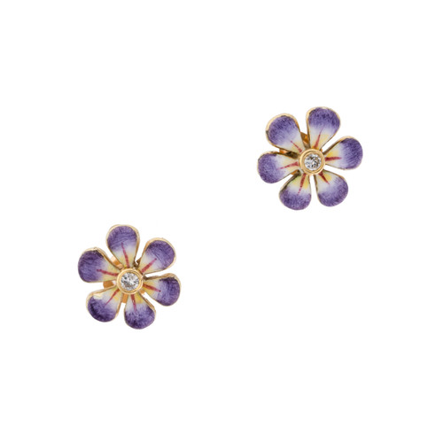 .6 Carat Diamond Yellow Gold Flower Earrings