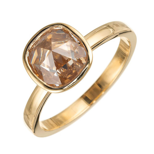 Peter Suchy 1.35 Carat Light Brown Diamond Gold Solitaire Engagement Ring